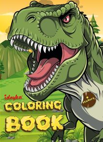 Розмальовка А4 8 арк. "Coloring Book. Світ хижих динозаврів" + наліпки Ідейка