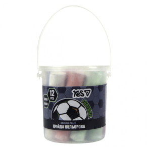Крейда кольорова кругла 12 шт. "Jumbo Football" у відерку Yes