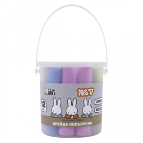 Крейда кольорова кругла 12 шт. "Jumbo Miffy" у відерку Yes