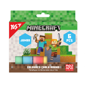 Крейда кольорова кругла 6 шт. "Jumbo Minecraft" Yes