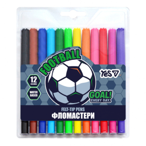 Фломастери Yes 12 кол. "Football" 