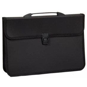 Портфель В4 2 відділення, пластиковий, чорний 4Office