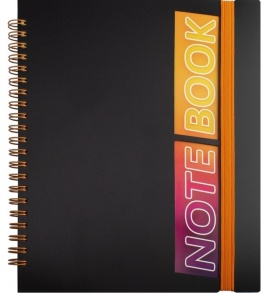Блокнот В5 60 арк., "Note Book", #, ПО, пружина бокова, на гумку Optima