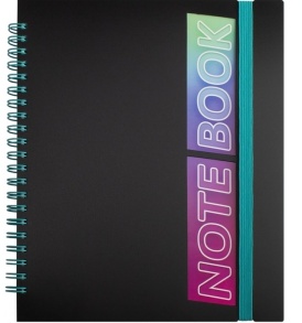 Блокнот В5 60 арк., "Note Book", #, ПО, пружина бокова, на гумку Optima