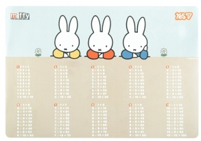 Покриття настільне дитяче А3 "Таблиця множення. Miffy" пластикове Yes