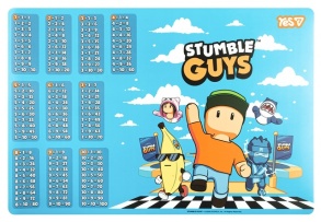 Покриття настільне дитяче А3 "Таблиця множення. Stumble Guys" пластикове Yes
