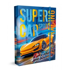 Папка для зошитів картонна на гумку В5 "Super Car" Рюкзачок