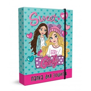 Папка для зошитів картонна на гумку В5 "Girly" Рюкзачок