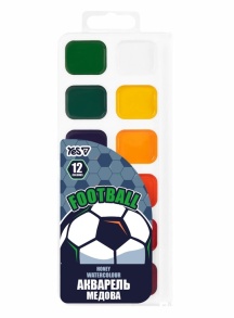 Фарба акварельна Yes 12 кол. "Football" медова (без пензлика)