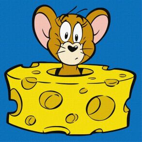 Картина за номером 25*25 см КНО1371 "WB Tom & Jerry: Любитель сиру" Ідейка