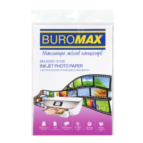 Фотопапір глянцевий А4 200 г/м2 100 арк. Buromax