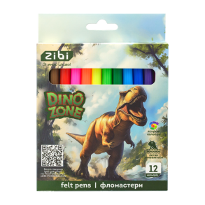 Фломастери Zibi 12 кол. "Kids Line Dino"