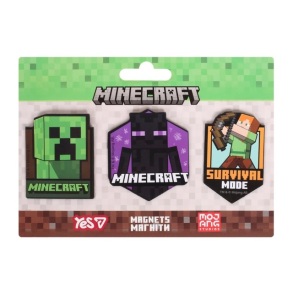 Магніти для дошки (блістер=3 шт./2*5 см) "Minecraft Heroes" Yes