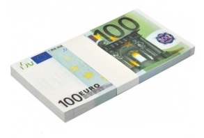 Комплект грошей сувенірних 100 € (комплект=80 купюр)