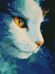 Картина зі страз 30*40 см DRBS 01250 "Космічна кішка" Brushme