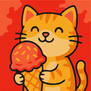 Картина за номером 20*20 см MBS 074 "Котик-муркотик" Brushme