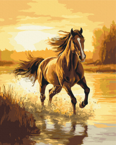 Картина за номером 40*50 см BS 54419 "Вітер у гриві" Brushme