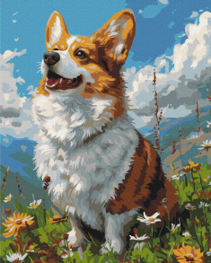Картина за номером 40*50 см BS 53943 "Сонячний Коргі" Brushme