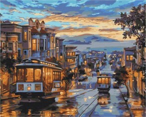 Картина за номером 40*50 см BS 51381 "Місто в фарбах дощу" Brushme