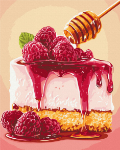 Картина за номером 40*50 см BS 54445 "Малиновий чізкейк" Brushme