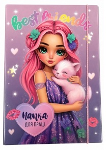 Папка для праці картонна на гумку В4 "Best Friends" Рюкзачок