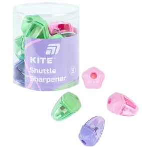 Стругалка з/к 1 лезо пластикова/фігурна "Shuttle" (уп.=12 шт.) Kite