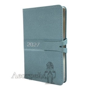 Щоденник датований Buromax А6 2027 2577-14 "Belle" шкірзам/поролон блакитний 