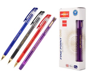 Ручка кулькова Unimax "Fine Point Gold Dlx", 0,7 мм, синя (уп.=12 шт.)