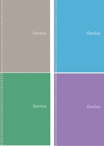 Блокнот А5 80 арк., "Genius", #, ПО, пружина Школярик