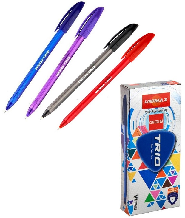 Ручка кулькова Unimax "Trio", 1 мм, фіолетова (уп.=12 шт.)