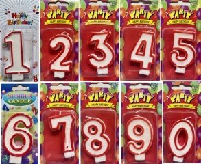 Свічка для торта "Цифра: від 0 до 9"