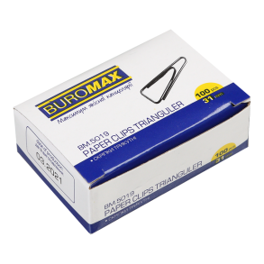 Скріпки 31 мм 100 шт. трикутні/нікелеві Buromax