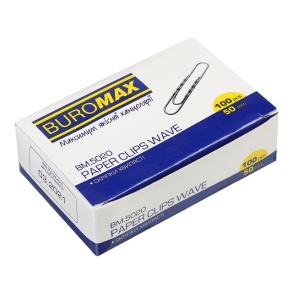 Скріпки 50 мм 100 шт. рельєфні/кольорові Buromax