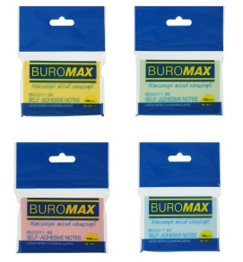 Стікер 51*76 мм/100 арк. мікс Buromax