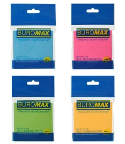 Стікер 76*76 мм/100 арк. мікс неоновий Buromax
