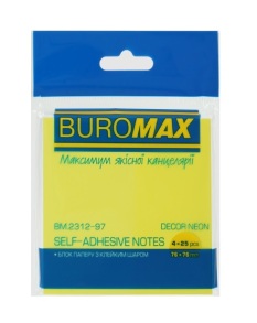 Стікер 76*76 мм/100 арк. "Неон" Buromax