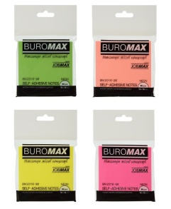 Стікер 76*76 мм/80 арк. неон Buromax