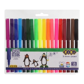 Фломастери Zibi 18 кол. "Kids Line"
