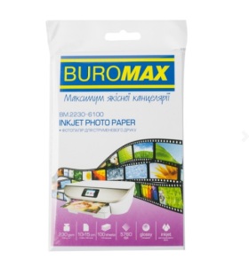 Фотопапір глянцевий 10*15 см 230 г/м2 100 арк. Buromax