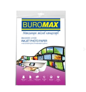 Фотопапір глянцевий А4 180 г/м2 100 арк. Buromax