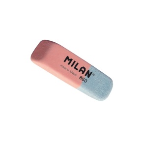 Гумка для стирання Milan прямокутна/скошена "Комбінована" (уп.=60 шт.)