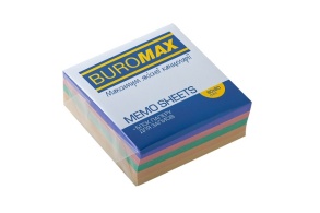 Папір для нотаток 80*80*30 мм, клеєний/декор Buromax