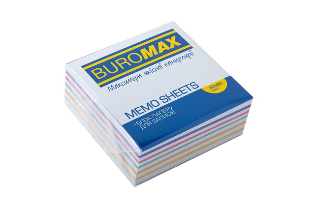 Папір для нотаток 80*80*30 мм, неклеєний/зебра Buromax