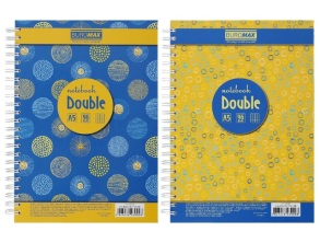 Блокнот А5 96 арк., "24571101 Double", #, ТО, пружина бокова, жовтий Buromax