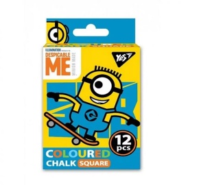 Крейда кольорова квадратна 12 шт. "Minions" Yes