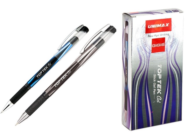 Ручка гелева Unimax "Top Tek Gel", 0,5 мм, чорна (уп.=12 шт.)