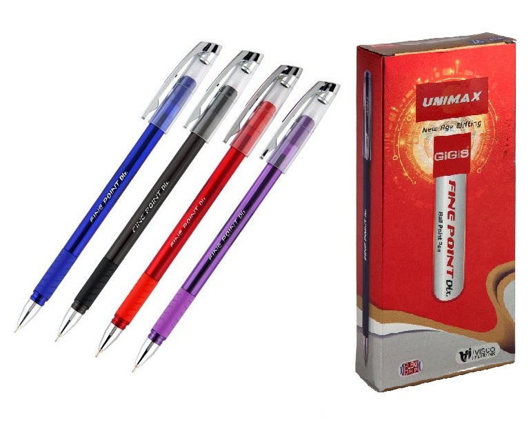 Ручка кулькова Unimax "Fine Point Dlx", 0,7 мм, чорна (уп.=12 шт.)