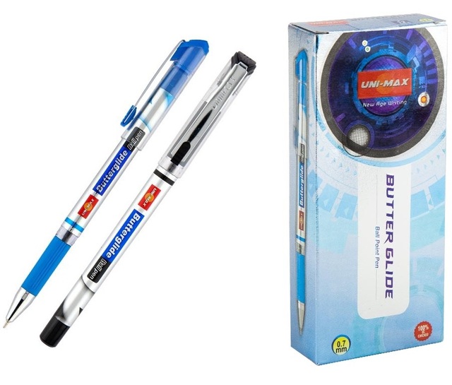 Ручка кулькова Unimax "Butterglide", 0,7 мм, синя (уп.=12 шт.)