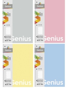 Блокнот А4 80 арк., "Коледж-блок білий Genius", =, ПО, пружина бокова Школярик