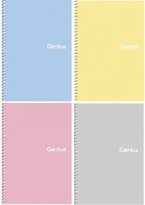 Блокнот А5 80 арк., "Genius", #, ПО, білий блок, пружина Школярик